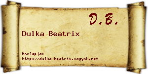 Dulka Beatrix névjegykártya