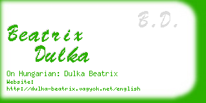 beatrix dulka business card